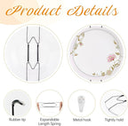 Plate Hangers for The Wall, Suitable for 8-10 inch Decorative Plate, Stainless Steel Wire Plate Holder with Wall Hooks and Rubber tip Protectors, Plate Hangers for Displaying Plates, Platter, Black