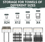 Towel Racks for Bathroom, Metal Towel Holder with Storage Basket,Wall Towel Rack for Rolled Towels, Towel Storage for Small Bathroom.