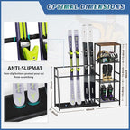 Freestanding Snowboard Rack - 4 Pair Ski, 3 Pack Snowboard, Boot, Pole, Goggles, Helmet Rack for Garage, Shed, Basement