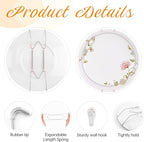 2 Pack Plate Hangers for The Wall, Suitable for 9-11 inch Art Plate, Stainless Steel Invisible Heavy Duty Wire Plate Holder with Wall Hooks, Plate Hangers for Displaying Plates, Platter, Dish, Silver