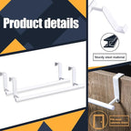2 Pack Towel Rack for Cabinet, Over Cabinet Bar, Strong Steel Towel Holder, 9 Inch for Home Kitchen Bathroom Doors(White)