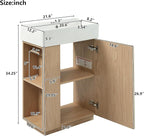 21.6" Small Fluted Bathroom Vanity with Sink,Soft Closing Doors and Storage Shelves,Natural Wood Single Bathroom Sink Cabinet Combo Freestanding, Natural Wood