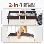 320L Laundry Hamper with Wheels, 3 Section Large Rolling Laundry Basket Bag with Wheels, Clothes Hamper Cart for Laundry, Bedroom, Bathroom and Dorm