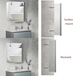 28x28 inch Medicine Cabinet Mirror with Storage, Aluminum Surface Mount or Recessed Medicine Cabinet with Adjustable Shelves for Bathroom Bedroom