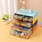 Spacious Desktop Storage Box, 1 Large Storage Drawer, Stackable Office Desk Drawer Organizer and Accessories, Printer Paper Organizer, Orange Plastic Drawers for Workspace & Home