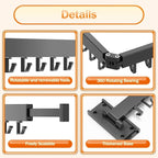 Clothes Drying Rack for Laundry,Wall Mounted Clothes Hanger Rack,Folding,Retractable,Collapsible(J Shape Hooks)