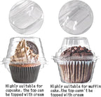 25 Pack Individual Cupcake Containers Plastic Cupcake Boxes Cupcake Holders Stackable Deep Dome Cupcake Carrier