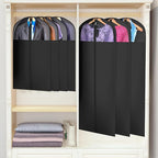Univivi Long Garment Bags for Hanging Clothes, 65" Dress Bags for Gowns Long for Closet Storage with Large Visible Window for Long Suits, Coats, Dresses, 3 Pack, Black