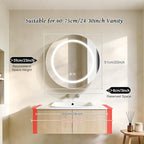 20inch Round Medicine Cabinet with Lights,Led Medicine Cabinet with Defogger,Illuminated Mirror Cabinet for Bathroom,Dimmable,Anti-Fog,3 Colors,Surface Mount Only
