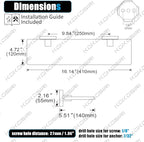 KOKOSIRI Glass Shelf for Bathrooms Floating Shelves Wall Mount 16-Inch for Shower Storage Kitchen Rack, 2 Pack Brushed Stainless Steel B1107BR-L16-P2