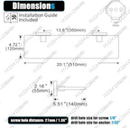 KOKOSIRI Floating Shelves Wall Mount 20-Inch Bathroom Tempered Glass Shelf for Kitchen Storage Shower Hanging Rack, Brushed Stainless Steel B1107BR-L20