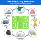 BoxLegend V5 Shirt Folding Board T-Shirt Folder Clothes Folder Laundry Organizer Helper for Adult Clothing Durable Plastic Folding Tool, Green
