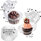 25 Pack Individual Cupcake Containers Plastic Cupcake Boxes Cupcake Holders Stackable Deep Dome Cupcake Carrier