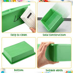 Hoteam 10 Pcs Flat Storage Organizer Tray Bin Letter Size Paper Tray for Classroom Plastic Stackable File Organizer for School Office Teacher Book Organization（ Green, 13.78 x 9.84 x 3.15 Inch）