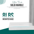 Free Standing Towel Rack for Bathroom - Brushed Nickel Finish - Stand Alone 2 Tier Stainless Steel Towel Rack for Bathroom Floor with Heavy Marble Base, Double T Shape Drying Stand for Towels