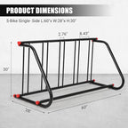 Commercial Bike Rack Outdoor, Metal Bicycle Parking Rack Stand, 5 Bike Commercial Bike Rack Garage Floor for Retail Shopping Centers, Schools, Backyards, Bike Shops