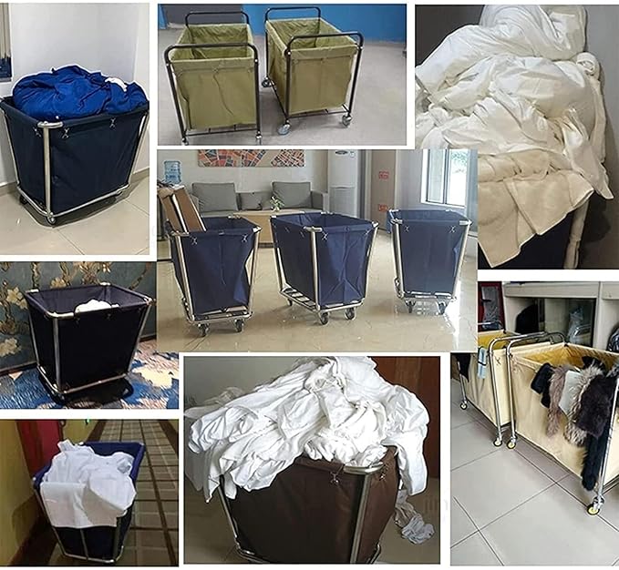 Laundry Cart Replacement Liner Bag - Large Capacity Waterproof Oxford Cloth Storage Bag for Rolling Laundry Baskets, Ideal for Laundry, Hotels, and Cleaning