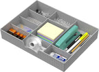Simple Houseware Drawer Organizer Tray with 9 Adjustable Compartments, Gray