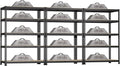 3 Packs 35.5" W x 16" D x 71" H Adjustable Garage Storage Shelves - 5-Shelf Heavy Duty Shelving Unit, Metal Utility Storage Organizer Racks for Warehouse Pantry Closet Kitchen, Black
