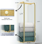 Towel Rack for Bathroom Wall Mounted, Bathroom Towel Storage, Rolled Bath Towel Holder, Small Space Bathroom Towel Storage, Bathroom Organizer - Brushed Gold