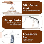HOUSE DAY White Plastic Hangers 50 Pack, Slim Space Saving, Non Slip Hangers with Rubber Pads, Heavy Duty Coat Hanger for Closet, Prevent Stretching S-Shaped Clothes Hanger for Shirt, Suit, Pants