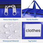 Moving Bags, Storage Bags with Sturdy Handles and Heavy Duty Zippers, Storage Totes for Space Saving, Moving & Storage, Collapsible Moving Supplies(100L, 8-Pack, Blue)