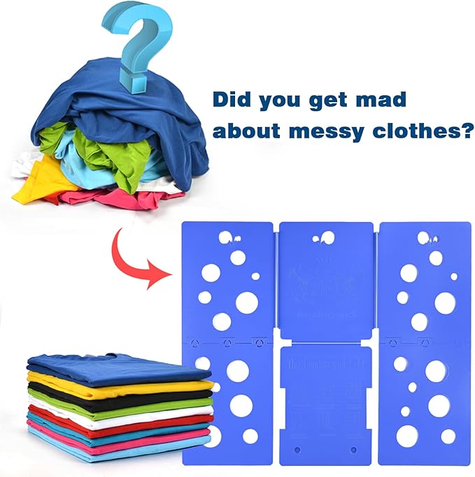 BoxLegend V5 Shirt Folder Clothes Folding Board t Shirt Folder Assemblable Clothes Folder Easy and Fast to fold Clothes Laundry Helper Assistant for Professional Laundry Folder Folding Tool, Blue