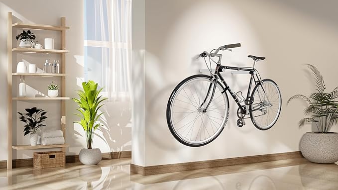 SELVA Racks - Wooden Bike Wall Mount. in 2 Sizes and 3 Colors: Natural, Black and White (White, 15" 3/4)