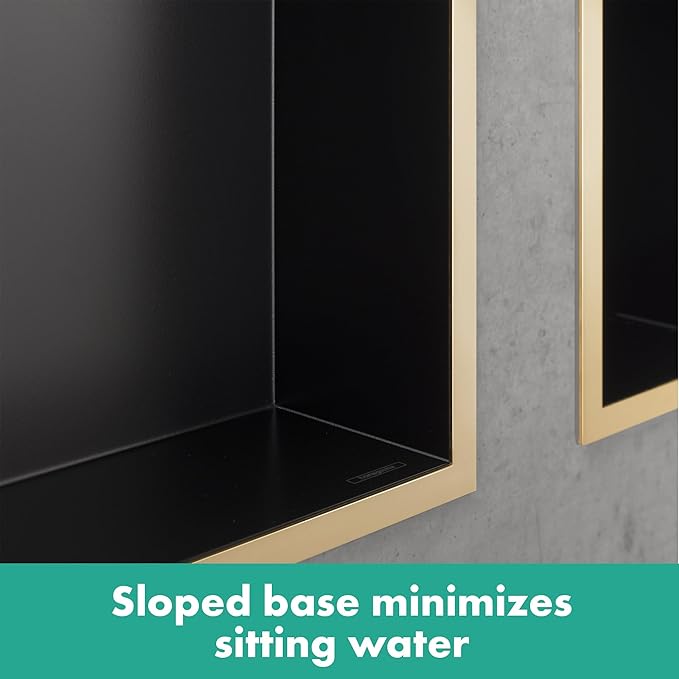hansgrohe XtraStoris Original Recessed Wall Niche with Integrated Frame 12"x 12"x 4" in Matte Black, 56061670