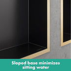 hansgrohe XtraStoris Original Recessed Wall Niche with Integrated Frame 12"x 12"x 4" in Matte Black, 56061670