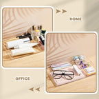 Acrylic Desk Drawer Organizer 12.2 x 8.27 x 1.77 Inch Storage Tray Organizer for Pens, Stationery, Desktop, Office, Bathroom, Kitchen, Makeup Supplies(5 Compartments, Clear)