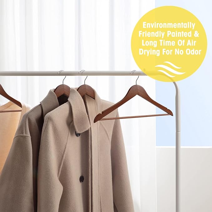 Wooden Hangers - 20 Pack - Clothes Hanger for Daily Used,Heavy Duty Wood Hangers with Precisely Cut Notches,Coat Hanger for Closet, Clothes Hangers for Shirt Suit Dress (Walnut)