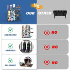 Freestanding Snowboard Rack - 4 Pair Ski, 3 Pack Snowboard, Boot, Pole, Goggles, Helmet Rack for Garage, Shed, Basement