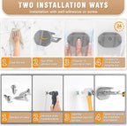22 Pack Adhesive Hat Hooks for Wall, Super Strong Hat Rack for Baseball Caps, Hat Organizer Display for Home Decor, Hat Hangers Holder for Wall, Door, Closet, No Drilling - USA Patented (Gray)