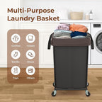 160L Laundry Hamper with Wheels, 2 Section Large Rolling Laundry Basket Bag with Wheels, Clothes Hamper Cart for Laundry, Bedroom, Bathroom and Dorm