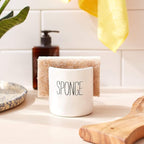 Mud Pie Kitchen Dish Sponge Holder Caddy, Off White