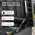 280 Gallon Deck Box Large Outdoor Storage Box Waterproof for Patio Furniture,Outdoor Cushions,Garden Tools and Pool Supplies,Weatherproof(Black,280Gallon)