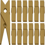 50pcs Colorful Clothespins Natural Wooden Colored Clothespins, Photo Paper Peg Pin Craft Spring Clips for Home Arts Crafts Decor, 2.75 inches Gold