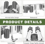 Broom Holder Wall Mount, Broom Organizer Wall Mount Stainless Steel Broom and Mop Hanger Heavy Duty Storage Organization for Home Kitchen Garden Garage Room 5 Racks 4 Hooks (1Pack)(Black Racks)