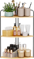 Bathroom Counter Organizer,Countertop Organizer,Vanity Organizers,Bathroom Storage,Bathroom Sink Caddy,Counter Shelf,Corner Counter,Corner Shelves(Black-Burlywood)