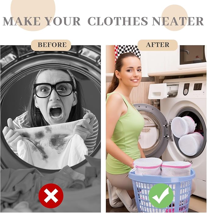 12 Pieces Honeycomb Mesh Laundry Bags for Delicates Underwear Bra Laundry Bags for Washing Machine Sock Laundry Mesh Bags for Delicates Garment Lingerie Wash Bag Net, 6 x 7 Inch (Pink)
