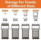 Towel Racks for Bathroom 23.8 Inch Wall Mounted Towel Rack with Shelf, Small Bathroom Towel Storage Holds 3–6 Large Rolled Towels, Metal Wall Towel Rack, Black