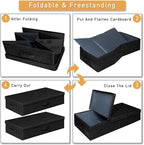 punemi Under Bed Storage Containers, Set of 2 Low Profile Under Crib Storage Bins With Lid, Large Sturdy Under Bed Clothes Drawer Organizers Box for Dorm Room Couch Closet Basement, Black