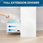 2-Drawer Metal File Cabinet, Lateral Vertical Filing Cabinets for Home Office, Locking File Cabinet with Storage Shelves, Legal/Letter/A4 Size (White, Assemble Required)