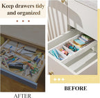 1 Pcs Expandable Drawer Organizer Bins Adjustable Deep Drawer Hanging Organizer Tray Expandable 11.4 to 18.1 Inches Plastic Dividers Storage for Office Bathroom Bedroom Kitchen Desk, White