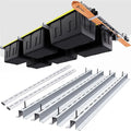 Adjustable Overhead Tote Rail System. Garage Bin Storage. Tote Lift Pro Storage Rack. Ceiling Mounted Bin Organizer – Heavy Duty Ezy Strut & Hat Channel Design – 90" x 25" x 4" (Pack G)