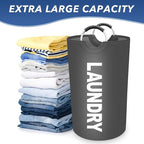 Vivicreate 115L Large Laundry Basket, Freestanding Tall Clothes Hamper, Foldable Washing Bin, Collapsible Laundry Bag (GRAY)