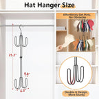 Hat Hangers for Closet, Stainless Steel Hat Organizer, Hat Racks for Baseball Caps, Cap Organizer for Baseball Caps, 1 Pack