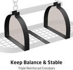 KES 48 Inch Large Hanging Pot Rack, Heavy Duty Oval Pot and Pan Hanging Rack Ceiling Mount, Pot Pan Hangers for Kitchen with 20 Hooks, Matte Black, (For 16" and 24" Joist Mount), KUR225S122-BK