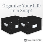 Snap-N-Store File Storage Box & Organizer - 1 Pack - 16.125 x 13.125 x 9.875 Inch Letter/Legal Size Portable File Box with Lid for Documents - Back To School Supplies for Students - Glossy Black
